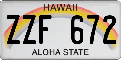 HI license plate ZZF672