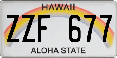 HI license plate ZZF677