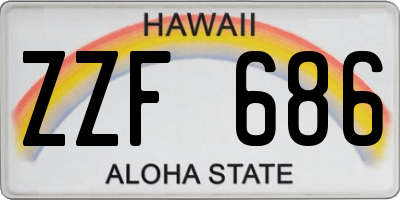 HI license plate ZZF686