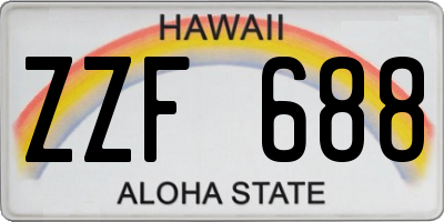 HI license plate ZZF688