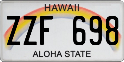 HI license plate ZZF698