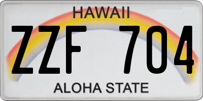 HI license plate ZZF704