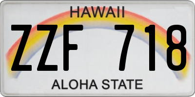 HI license plate ZZF718