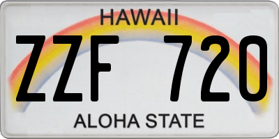 HI license plate ZZF720