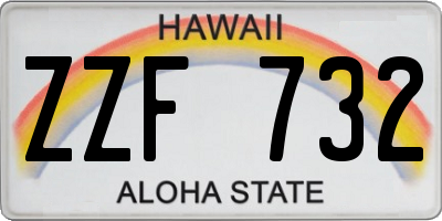 HI license plate ZZF732
