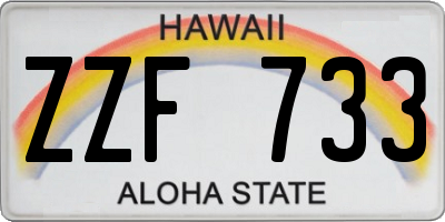 HI license plate ZZF733