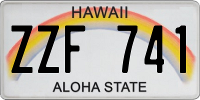 HI license plate ZZF741