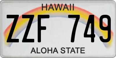 HI license plate ZZF749