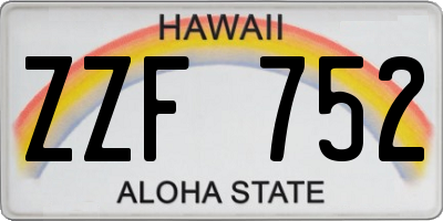 HI license plate ZZF752