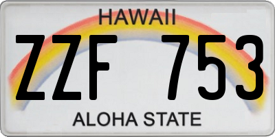 HI license plate ZZF753