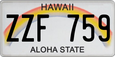 HI license plate ZZF759