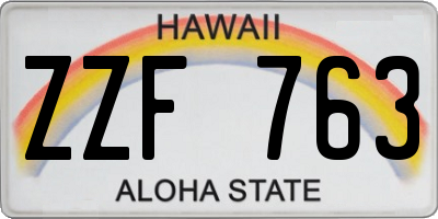 HI license plate ZZF763