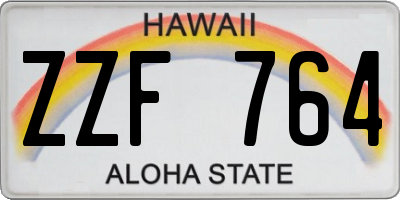 HI license plate ZZF764