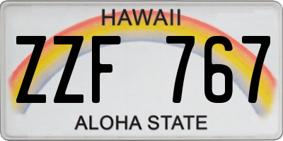HI license plate ZZF767