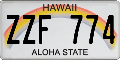 HI license plate ZZF774
