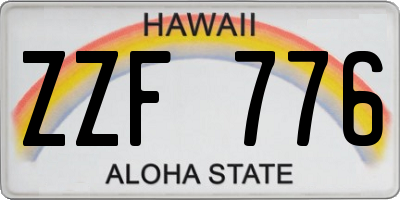 HI license plate ZZF776