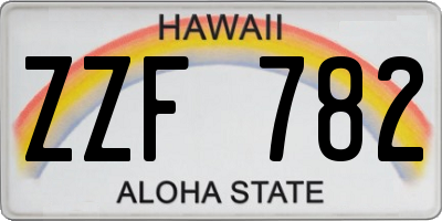 HI license plate ZZF782