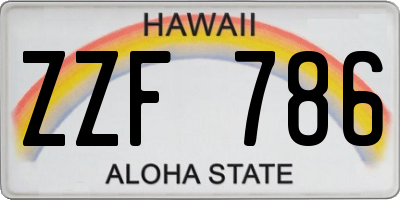 HI license plate ZZF786