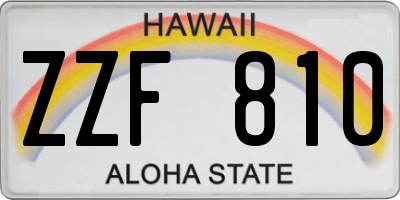 HI license plate ZZF810