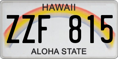 HI license plate ZZF815