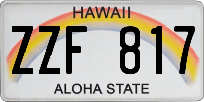 HI license plate ZZF817