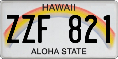 HI license plate ZZF821