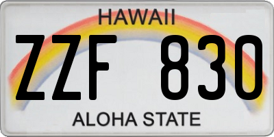 HI license plate ZZF830