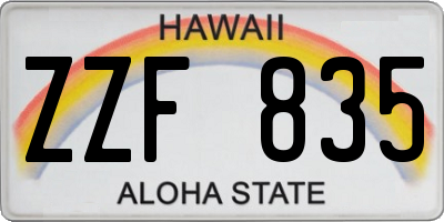 HI license plate ZZF835