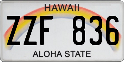 HI license plate ZZF836