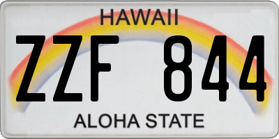 HI license plate ZZF844