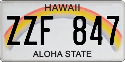 HI license plate ZZF847
