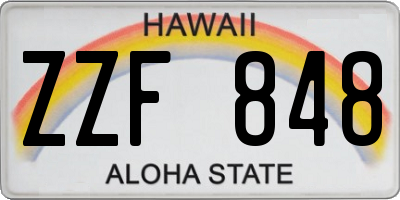 HI license plate ZZF848
