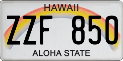 HI license plate ZZF850