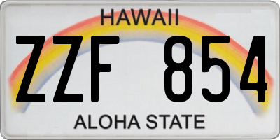 HI license plate ZZF854