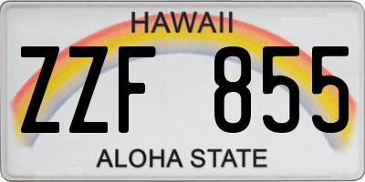 HI license plate ZZF855