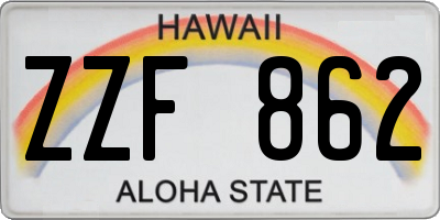 HI license plate ZZF862