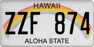 HI license plate ZZF874