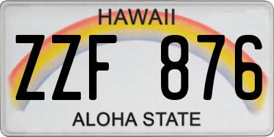 HI license plate ZZF876