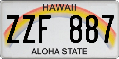 HI license plate ZZF887