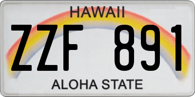 HI license plate ZZF891