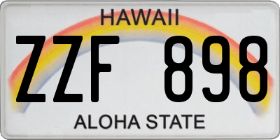 HI license plate ZZF898