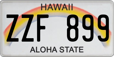 HI license plate ZZF899