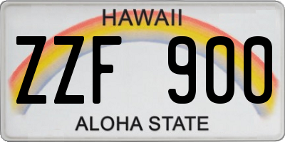HI license plate ZZF900