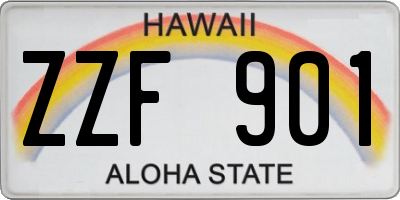 HI license plate ZZF901
