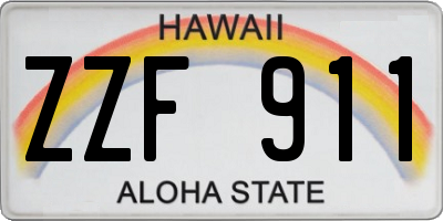HI license plate ZZF911