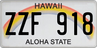 HI license plate ZZF918