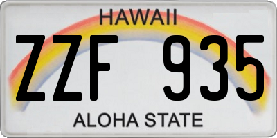 HI license plate ZZF935
