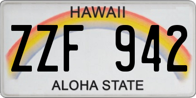 HI license plate ZZF942
