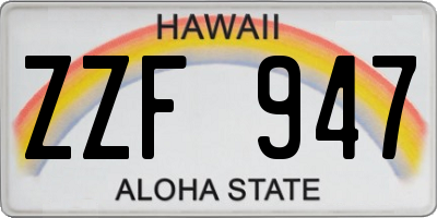 HI license plate ZZF947