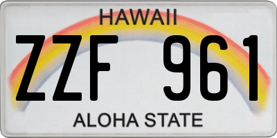 HI license plate ZZF961